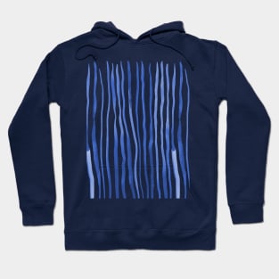 Vertical watercolor lines - blue Hoodie